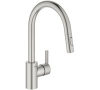 GROHE Robinet de cuisine Feel 31486DC1 mousseur extractible Dual Spray Supersteel brossé (inox)