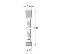 Grohe - Flexible en métal chromé 1500mm Relexaflex Metal Longlife