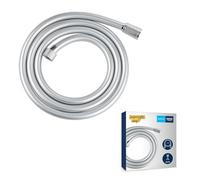 GROHE Flexible tuyau de douche salle de bains VitalioFlex Silver, tuyau de douche 1750mm, anti-pliures, finition brillante, raccord fileté universel 1/2", chromé, 27506001 (Import Allemagne)