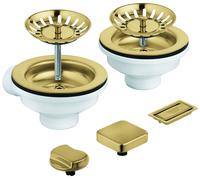 Grohe Garniture de Vidage Évier 2 bacs, avec bouton 205x210mm Cool Sunrise Brossé 40998GN0