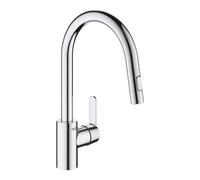 Grohe Get Mitigeur monocommandé pour évier, saillie 223mm, orientable, douchettes extractibles Dual, 31484001