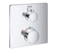 Grohe GROHE 24078000 Façade/Mitigeur Thermostatique 1 Sortie, Chromé, Grohtherm (Import Allemagne)