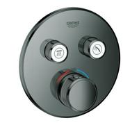 Grohe Smartcontrol set de finition 29119A00 graphite dur, rond, thermostat dissimulé, 2 vannes d'arrêt