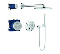 Grohe Grohe Ensemble de montage SmartControl pour système de douche encastré, avec 3 vannes d'arrêt, rond, chrome Quantité:1