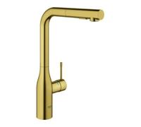 GROHE Essence Mitigeur monocommandé pour évier, avec bec haut, avec douchette extractible Dual, Professional, saillie 204mm, 30504GN0, Couleur: lever de soleil frais brossé