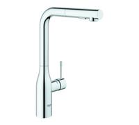 GROHE Essence Mitigeur monocommandé pour évier, saillie 204mm, bec haut, extractible, douchette Dual, orientable, 30504000, Couleur: chrome