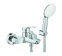 Grohe Grohe Eurosmart Mitigeur bain 1/2", avec ensemble douche, montage mural, chrome Quantité:1
