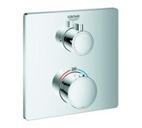 Grohe Grohe Kit de montage prêt à l’emploi Thermostat de douche Grohtherm UP, carré, chrome Quantité:1