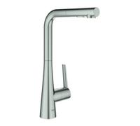 Grohe Grohe Mélangeur évier Zedra SmartC supersteel, douchette extractible double flux Quantité:1