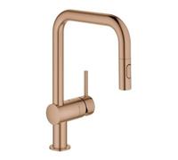 Grohe Grohe Minta Mitigeur évier chaud inox brossé, douchette extractible double, bec en U Quantité:1