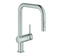 Grohe Grohe Minta Mitigeur évier mono-levier super chromé, douchette extractible double, bec en U Quantité:1