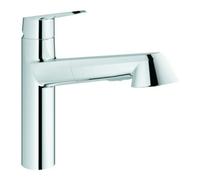 Grohe Grohe Mitigeur évier Eurodisc Cosmopolitan chromé, douchette extractible, bec moyen Quantité:1