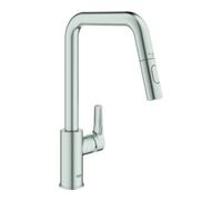 Grohe Grohe Mitigeur évier Eurosmart 30619 bec haut douchette double supersteel Quantité:1