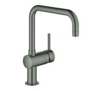 GROHE Minta Mitigeur monocommandé pour évier, bec en U, 32488AL0, Couleur: graphite dur brossé