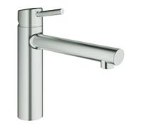 Grohe Grohe Mitigeur monocommande évier Concetto supersteel, bec moyen hauteur Quantité:1