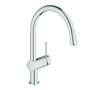 GROHE Minta Robinet de Cuisine, Mitigeur Cuisine avec Douchette Extractible, Bec C, Rotation 360°, Supersteel, 32918Dc0 (Import Allemagne)