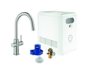 Grohe Grohe Mitigeur monotrou Blue Professional C, bec orientable, supersteel Quantité:1