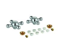 GROHE Poignée en croix Sinfonia 45291/45291000 Bleu/Rouge chromé