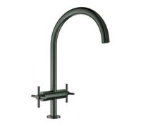 Grohe Grohe Robinet évier 2 poignées Atrio 1/2", bec C, graphite dur brossé Quantité:1