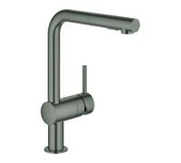 Grohe Grohe Robinet mitigeur évier Minta 1/2", bec L, avec douchette double, gris mat Quantité:1