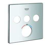 Rosace Grohe pour thermostat encastré SmartControl angulaire 3 boutons-poussoirs Chromé 49042000