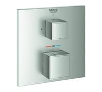 GROHE Set de montage Grohtherm Cube – Mitigeur thermostatique encastré, vanne d'arrêt, supersteel