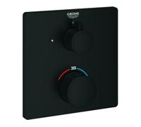 Grohe Grohe Set de montage prêt à l'emploi Grohtherm mitigeur thermostatique encastré, carré, noir mat Quantité:1