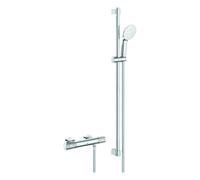 GROHE Grohtherm 1000 Performance Set de douche thermostatique, avec raccords en S, Tempesta Set de barre de douche 900mm, 34835001