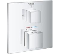 Grohe Grohtherm Cube mitigeur bain-douche encastrée avec thermostat StarLight Chrome 24154000
