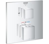 Grohe Grohtherm Cube mitigeur bain-douche encastrée avec thermostat StarLight Chrome 24155000
