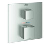 Grohe Grohtherm Cube mitigeur de douche thermostatique, pour Rapido SmartBox, 1 vanne d'arrêt, 24153DC0, Couleur: acier super