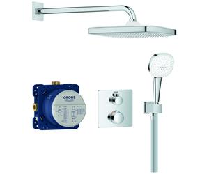 GROHE Grohtherm Cube Système de douche, set complet avec corps d'encastrement, Tempesta 250 Cube Rainshower et Tempesta Cube 110 douchette à main, 34871000