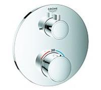 Mitigeur thermostatique pour baignoire Grohe Grohtherm, avec inverseur 2 voies intégré, 2 consommateurs, chromé - 24077000