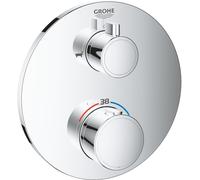 Mitigeur thermostatique pour baignoire Grohe Grohtherm, avec inverseur 2 voies intÃ©grÃ©, 2 consommateurs, chromÃ© - 24077000