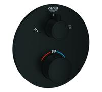 Grohe Grohtherm mitigeur thermostatique de douche, pour Rapido SmartBox, avec inverseur 2 voies intégré, noir mat, rond, 1022082430