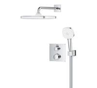 GROHE Grohtherm Perfect Cube Ensemble de Douche - thermostat encastré - ensemble de douche principal - 25cm - chrome 34871000