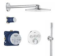 GROHE Grohtherm Round SmartControl Ensemble d'installation de Douche Thermostatique, Moon White