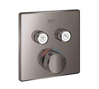 Grohe Grohtherm SmartControl 29124A00 Thermostat de robinet encastré carré avec 2 clés, uniquement partie extérieure, 15,8 x 4,3 x 15,8 cm, couleur graphite brillant