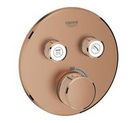 GROHE Grohtherm SmartControl Facade avec Mitigeur Thermostatique Encastré 2 sorties, Rond, Rose Gold Brossé, 29119DL0