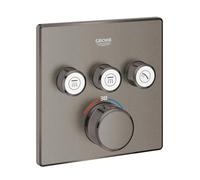 GROHE Thermostat Grohtherm SmartControl 29126AL0, trois vannes d'arrêt, graphite dur brossé