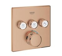 GROHE Grohtherm SmartControl Facade avec Mitigeur Thermostatique Encastré 3 Sorties, Carré, Rose Gold Brossé, 29126DL0