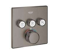 Grohe - Grohtherm SmartControl façade avec mitigeur thermostatique encastré 3 sorties, hard graphite brossé (G29126AL0)
