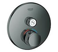 Grohe Grohtherm Smartcontrol kit de finition 29118A00 graphite dur, rond, thermostat encastré, 1 vanne d'arrêt