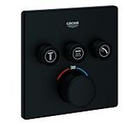Grohe Grohtherm Smartcontrol kit de montage final 102167KF00 thermostat encastré, 3 vannes d'arrêt, carré, noir fantôme