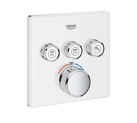 Grohe Grohtherm Thermostat Grohtherm SmartControl avec trois vannes d'arrêt, rose murale blanc lune, 29157LS0