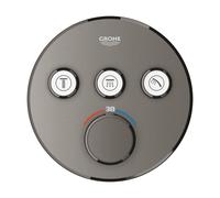 GROHE Grohtherm Smartcontrol Partie de finition robinet douche encastrable thermostatique avec inverseur 3 voies rond Brushed Hard graphite brossé (anthracite) 29121al0