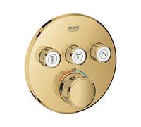 Thermostat Grohe Grohtherm SmartControl avec trois vannes d'arrêt, rosette murale ronde, 29121GL0, Couleur: un lever de soleil frais
