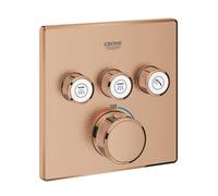 Thermostat Grohe Grohtherm SmartControl avec trois vannes d'arrêt, 29126DL0, Couleur: coucher de soleil chaud brossé