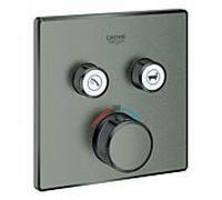 Grohe Grohtherm Smartcontrol set de finition 29124AL0 graphite dur brossé, carré, thermostat dissimulé, 2 vannes d'arrêt