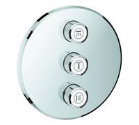 Grohe Grohtherm SmartControl triple vanne encastrée, rosace murale ronde,